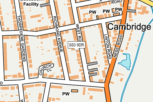 SS3 9DR map - OS OpenMap – Local (Ordnance Survey)