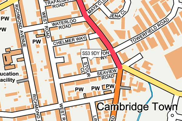 SS3 9DY map - OS OpenMap – Local (Ordnance Survey)