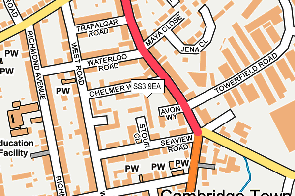 SS3 9EA map - OS OpenMap – Local (Ordnance Survey)