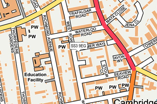 SS3 9EG map - OS OpenMap – Local (Ordnance Survey)