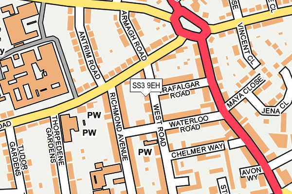 SS3 9EH map - OS OpenMap – Local (Ordnance Survey)