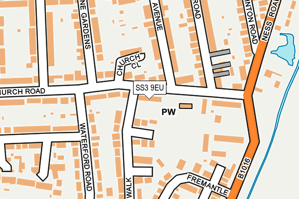 SS3 9EU map - OS OpenMap – Local (Ordnance Survey)