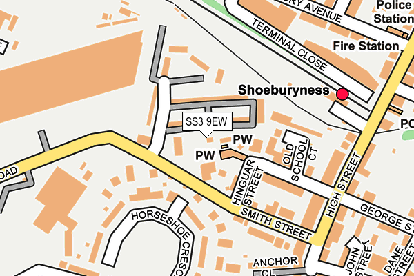 SS3 9EW map - OS OpenMap – Local (Ordnance Survey)