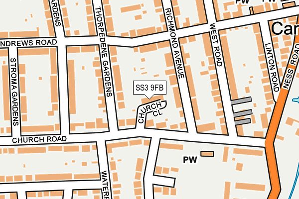 SS3 9FB map - OS OpenMap – Local (Ordnance Survey)