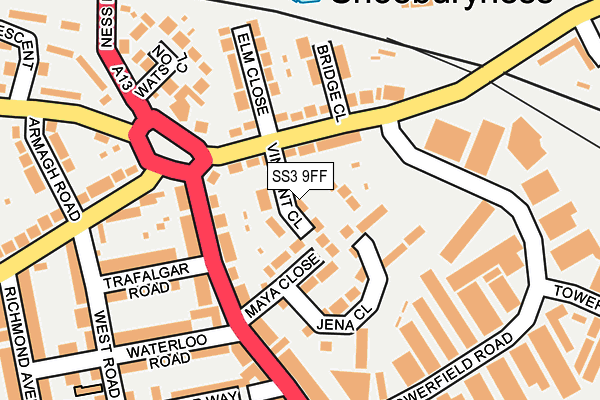 SS3 9FF map - OS OpenMap – Local (Ordnance Survey)