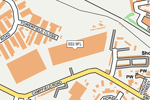 SS3 9FL map - OS OpenMap – Local (Ordnance Survey)