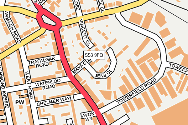 SS3 9FQ map - OS OpenMap – Local (Ordnance Survey)