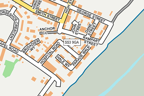 SS3 9GA map - OS OpenMap – Local (Ordnance Survey)