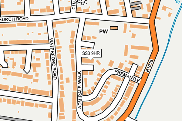 SS3 9HR map - OS OpenMap – Local (Ordnance Survey)