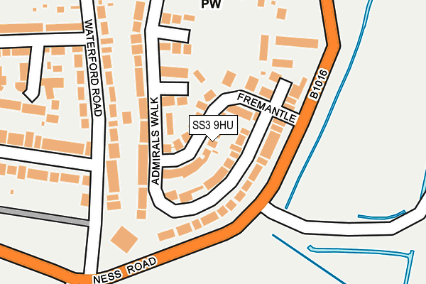 SS3 9HU map - OS OpenMap – Local (Ordnance Survey)