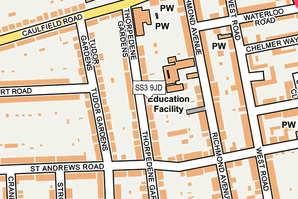 SS3 9JD map - OS OpenMap – Local (Ordnance Survey)