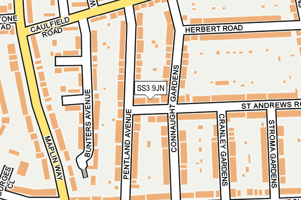 SS3 9JN map - OS OpenMap – Local (Ordnance Survey)