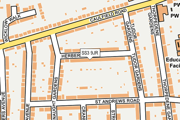 SS3 9JR map - OS OpenMap – Local (Ordnance Survey)