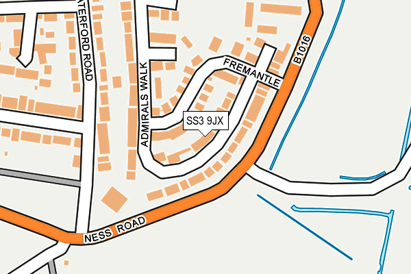 SS3 9JX map - OS OpenMap – Local (Ordnance Survey)