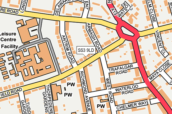 SS3 9LD map - OS OpenMap – Local (Ordnance Survey)