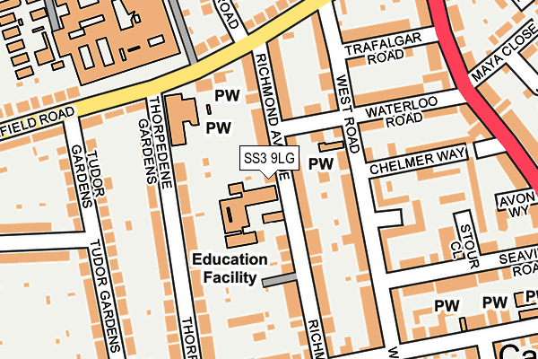 SS3 9LG map - OS OpenMap – Local (Ordnance Survey)