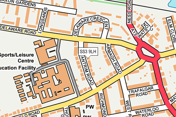SS3 9LH map - OS OpenMap – Local (Ordnance Survey)