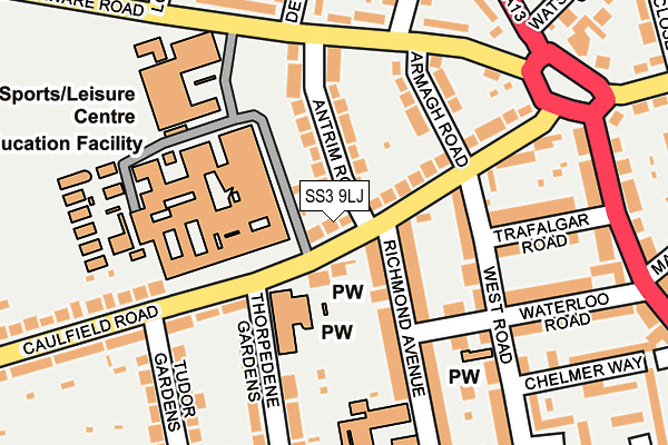 SS3 9LJ map - OS OpenMap – Local (Ordnance Survey)