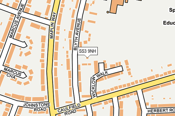 SS3 9NH map - OS OpenMap – Local (Ordnance Survey)