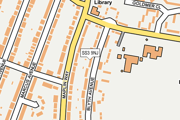 SS3 9NJ map - OS OpenMap – Local (Ordnance Survey)