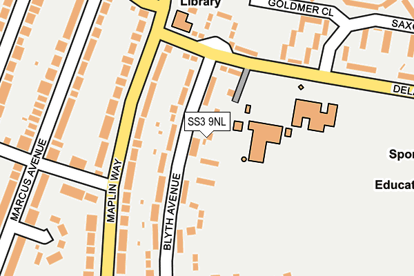 SS3 9NL map - OS OpenMap – Local (Ordnance Survey)