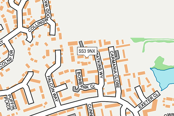 SS3 9NX map - OS OpenMap – Local (Ordnance Survey)