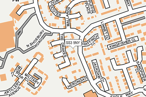 SS3 9NY map - OS OpenMap – Local (Ordnance Survey)