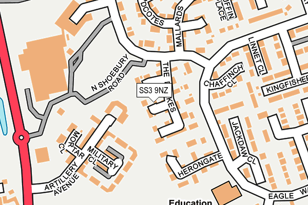 SS3 9NZ map - OS OpenMap – Local (Ordnance Survey)
