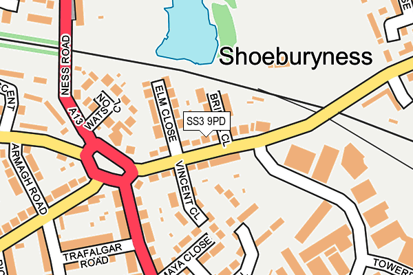 SS3 9PD map - OS OpenMap – Local (Ordnance Survey)