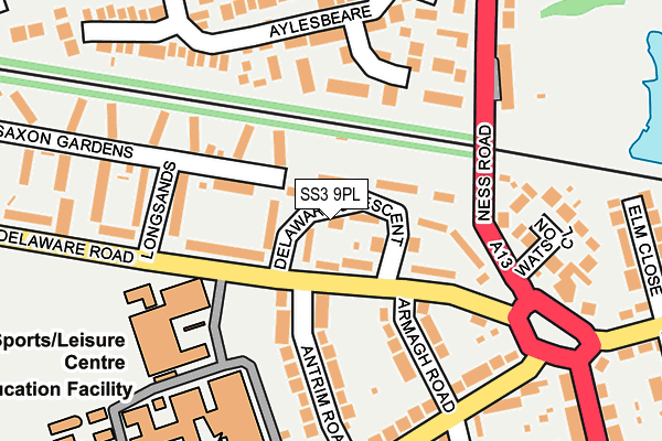 SS3 9PL map - OS OpenMap – Local (Ordnance Survey)