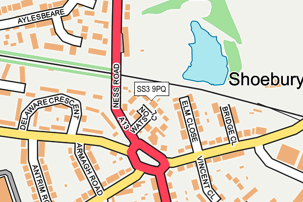 SS3 9PQ map - OS OpenMap – Local (Ordnance Survey)