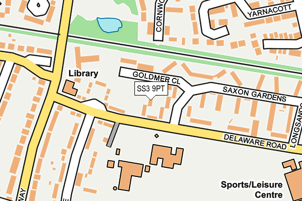 SS3 9PT map - OS OpenMap – Local (Ordnance Survey)