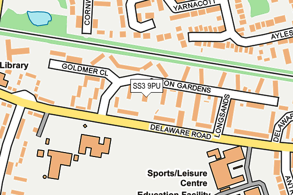 SS3 9PU map - OS OpenMap – Local (Ordnance Survey)