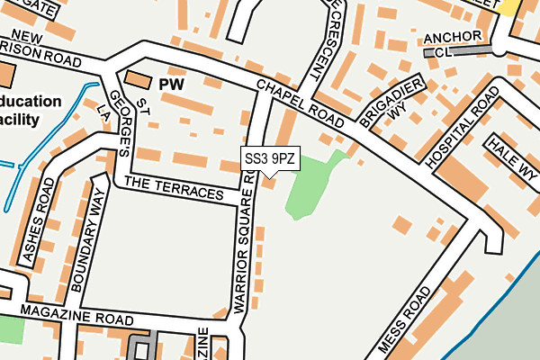 SS3 9PZ map - OS OpenMap – Local (Ordnance Survey)