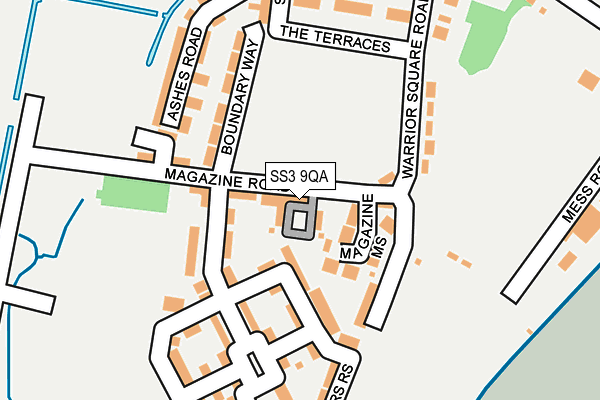 SS3 9QA map - OS OpenMap – Local (Ordnance Survey)