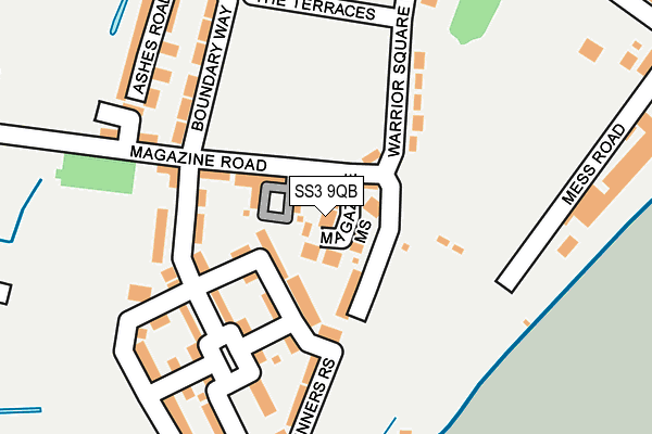 SS3 9QB map - OS OpenMap – Local (Ordnance Survey)