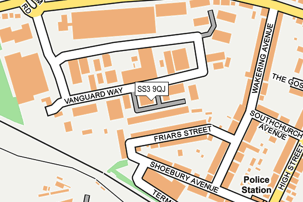 SS3 9QJ map - OS OpenMap – Local (Ordnance Survey)