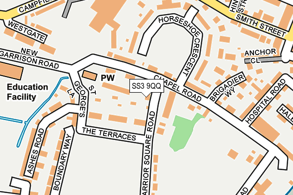 SS3 9QQ map - OS OpenMap – Local (Ordnance Survey)