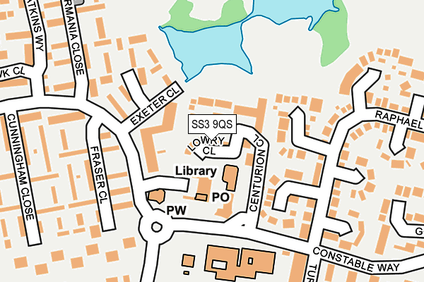 SS3 9QS map - OS OpenMap – Local (Ordnance Survey)