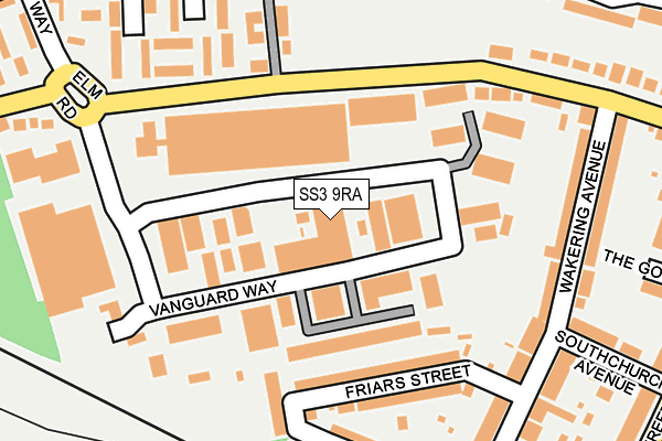 SS3 9RA map - OS OpenMap – Local (Ordnance Survey)