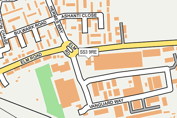 SS3 9RE map - OS OpenMap – Local (Ordnance Survey)