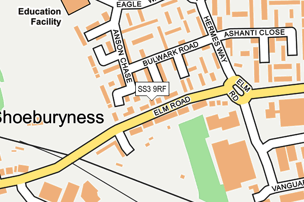 SS3 9RF map - OS OpenMap – Local (Ordnance Survey)