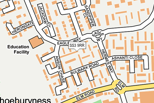 SS3 9RR map - OS OpenMap – Local (Ordnance Survey)