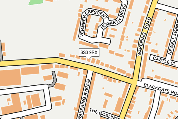 SS3 9RX map - OS OpenMap – Local (Ordnance Survey)