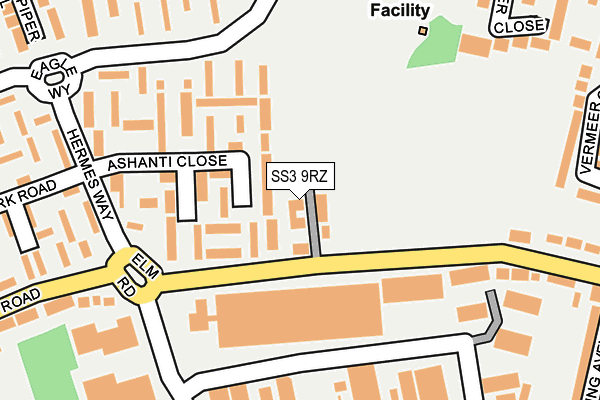 SS3 9RZ map - OS OpenMap – Local (Ordnance Survey)