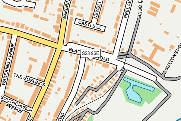 SS3 9SE map - OS OpenMap – Local (Ordnance Survey)