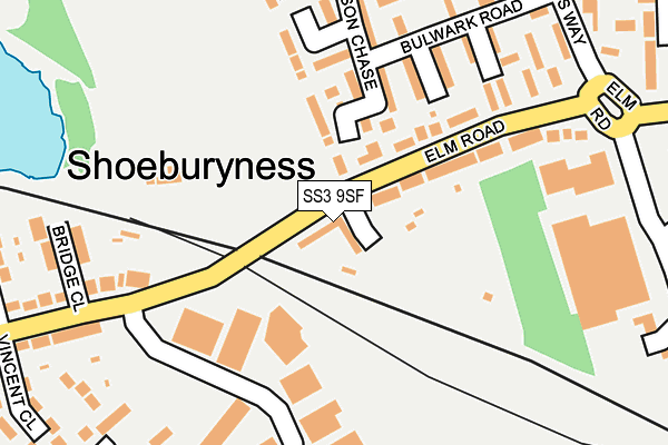 SS3 9SF map - OS OpenMap – Local (Ordnance Survey)