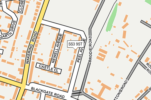 SS3 9ST map - OS OpenMap – Local (Ordnance Survey)