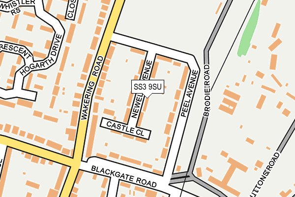SS3 9SU map - OS OpenMap – Local (Ordnance Survey)
