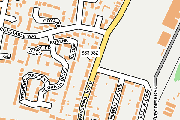 SS3 9SZ map - OS OpenMap – Local (Ordnance Survey)